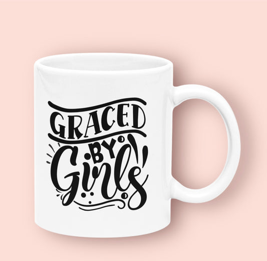 White Mug Graced by Girls