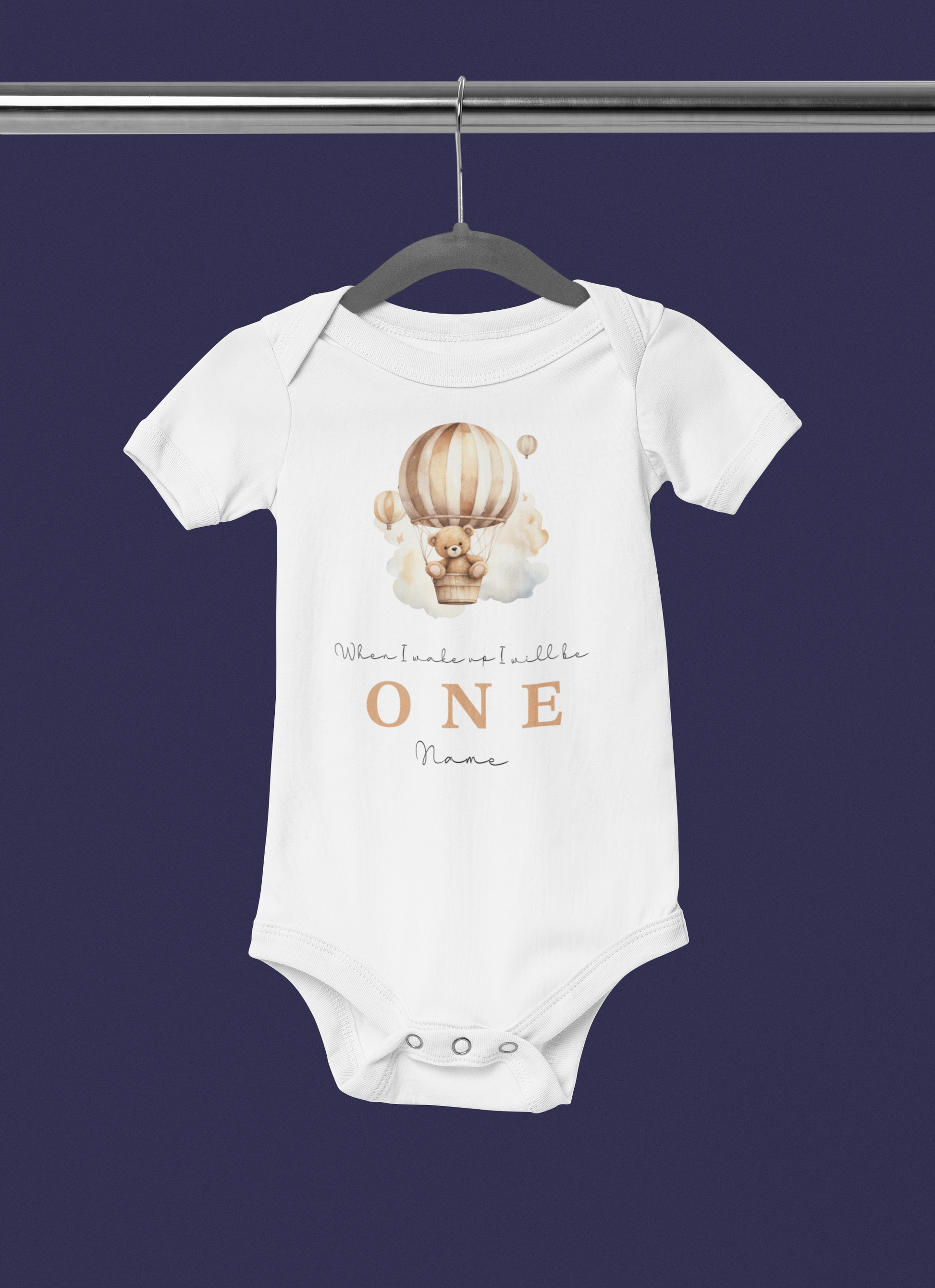 White baby vest with ONE print